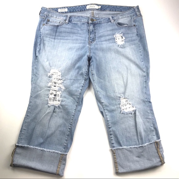 torrid Denim - Torrid Distressed Crop Boyfriend Jean